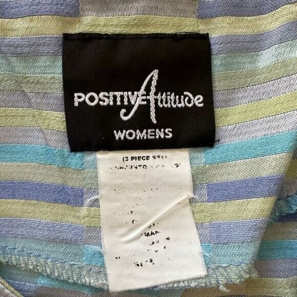 Vintage Crop Top Tank Pastel Size L Blue Purple Green Spring Summer - Picture 5 of 5